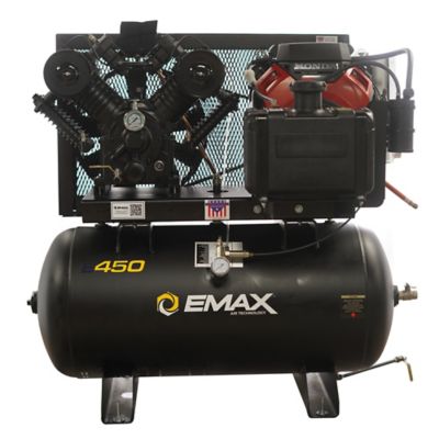 Image showing  18 HP 60 gal. 2-Stage V4 Pressure Lubricated Pump Air Compressor, 175 PSI, 39 CFM at 100 PSI, Electric Start