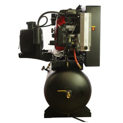 Image showing  18 HP 60 gal. 2-Stage V4 Pressure Lubricated Pump Air Compressor, 175 PSI, 39 CFM at 100 PSI, Electric Start