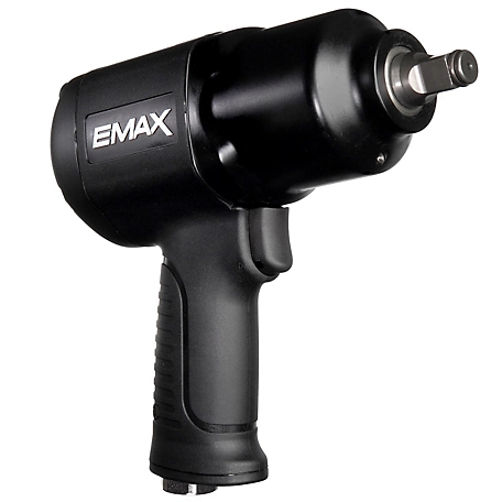 EMAX 1/2" Drive Pneumatic Industrial-duty 600 ft/lb Composite Twin Hammer Impact Wrench with ergonomic grip- EATIWH5S1P