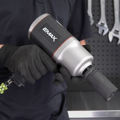 Image showing 8 th EMAX 3/4 in. Drive 1,100 ft.-lb. Pneumatic Industrial-Duty Composite Twin Hammer Impact Wrench with Ergonomic Grip
