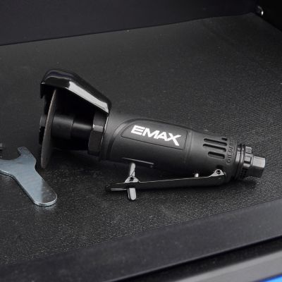 Image showing  Pneumatic Industrial Cut Off Tool with Wheel Guard Shields and Safety Paddle Trigger