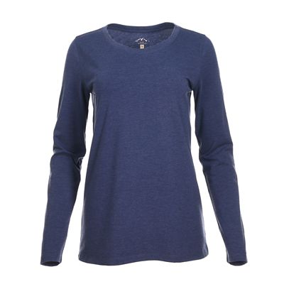Blue Mountain Women's Long-Sleeve Solid Scoop Neck T-Shirt