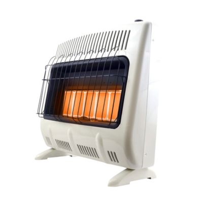 Mr. Heater 30,000 BTU Vent-Free Radiant Dual Fuel Heater It is a great heater just wise it would come with the fan and it would be an awesome heater