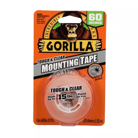 Gorilla 1" x 60" Clear Mounting Tape Mounting Tape