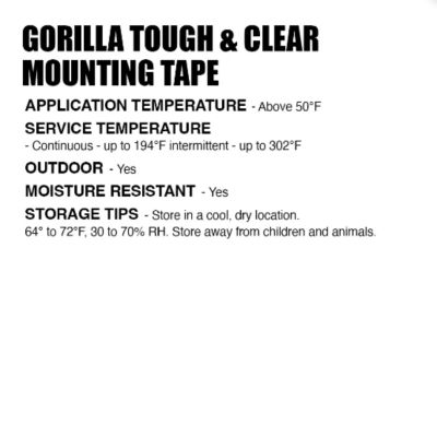 Image showing 7 th Gorilla 1 in. x 60 in. Clear Mounting Tape