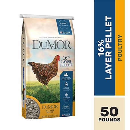 DuMOR 16% Layer Pellet Poultry Feed, 50 lb.