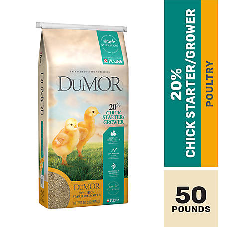DuMOR 20% Chick Starter/Grower Poultry Feed, 50 lb.