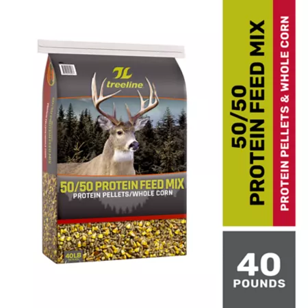 Treeline 50/50 Protein Blend Pellet/Whole Corn Deer Food 40 lb Bag Game Feed