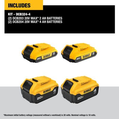 Image showing  20A MAX 2.0 Ah/4.0 Ah Lithium Power Tool Battery, 4-Pack