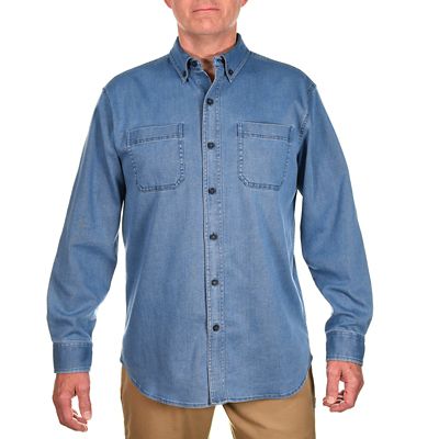 blue denim work shirts