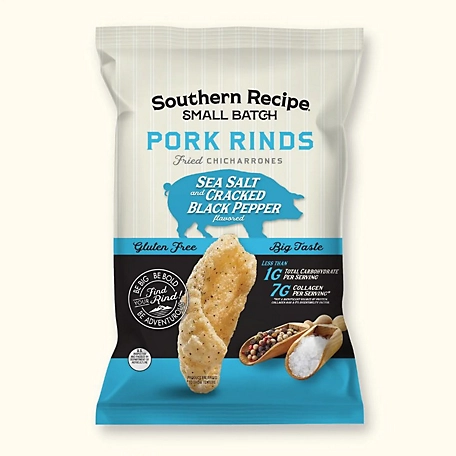 Southern Recipe Small Batch Sea Salt and Cracked Pepper Pork Rinds, 4 oz.
