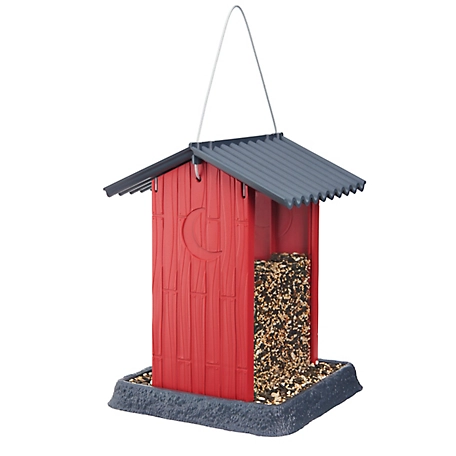 North States Red Shed Hanging Hopper Bird Feeder, 4.5 lb. Capacity