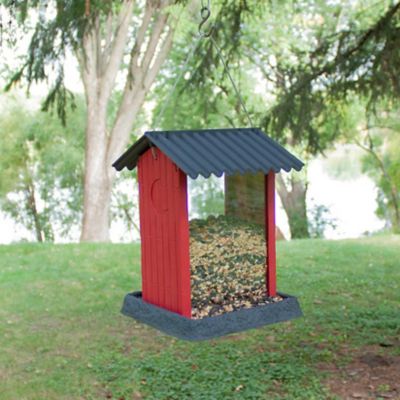 Image showing  4.5 lb. Red Shed Hanging Hopper Bird Feeder