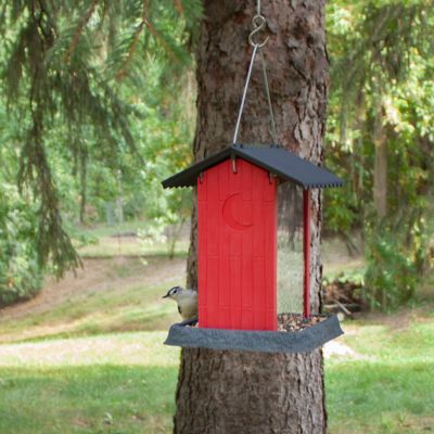 Image showing  4.5 lb. Red Shed Hanging Hopper Bird Feeder