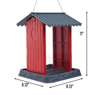 Image showing  4.5 lb. Red Shed Hanging Hopper Bird Feeder