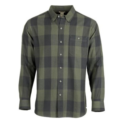 Blue Mountain Men's Long-Sleeve Plaid Flannel Shirt, FMW20-1077 BLK