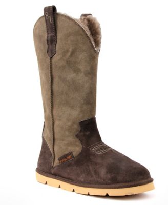 Image showing  Women's Real Sheepskin and Suede Cowboy Boots