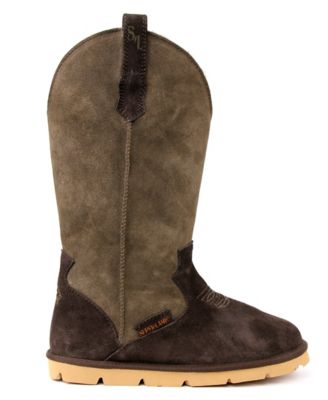 Image showing  Women's Real Sheepskin and Suede Cowboy Boots