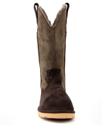 Image showing  Women's Real Sheepskin and Suede Cowboy Boots