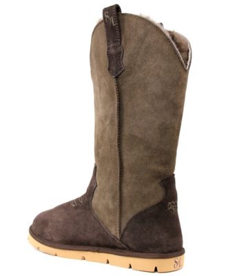 Image showing  Women's Real Sheepskin and Suede Cowboy Boots