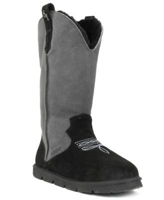 Image showing  Women's Real Sheepskin and Suede Cowboy Boots