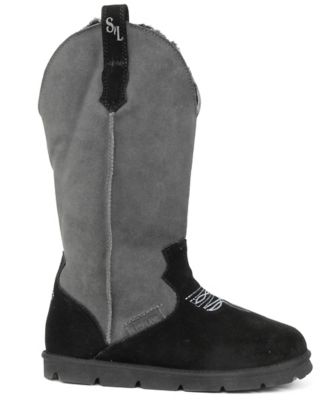 Image showing  Women's Real Sheepskin and Suede Cowboy Boots