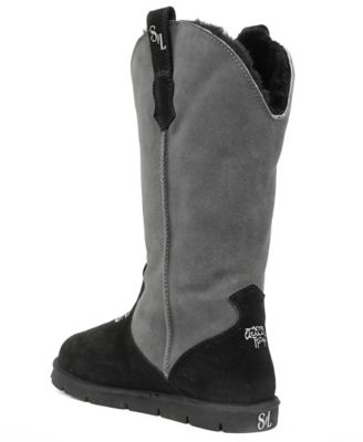 Image showing  Women's Real Sheepskin and Suede Cowboy Boots