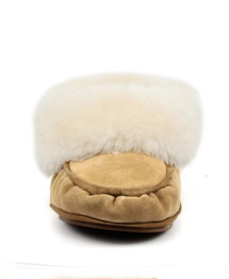 Image showing  Women's Sheepskin and Suede Moccasins, Beige