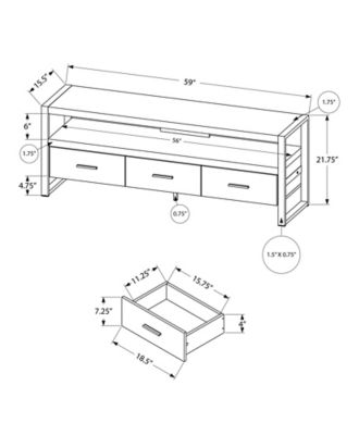 Image showing  Rustic TV Stand with 3 Drawers for TVs Up to 60 in.