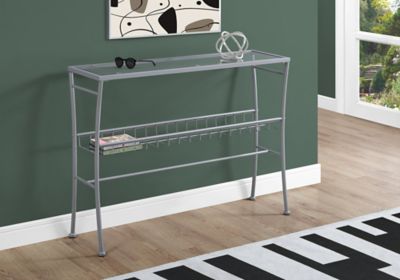Image showing  Glass-Top Hall Console Table with Storage Rack, 42 in.