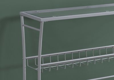 Image showing  Glass-Top Hall Console Table with Storage Rack, 42 in.