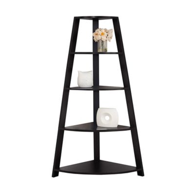 Monarch Specialties 4-Shelf Corner Etagere Bookcase