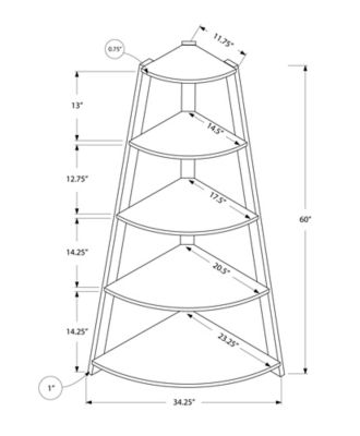 Image showing  4-Shelf Corner Etagere Bookcase
