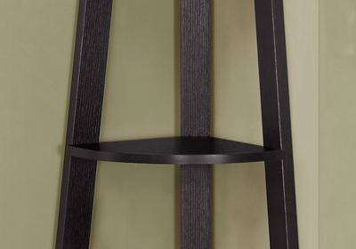 Image showing  Monarch Specialties 5-Shelf Corner Etagere Bookcase, 72 in.