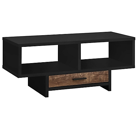 Monarch Specialties Rectangular Coffee Table with Storage, Reclaimed Look