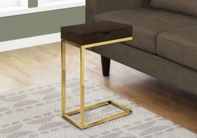 Image showing  C-Shaped Metal Accent Side Table with Drawer