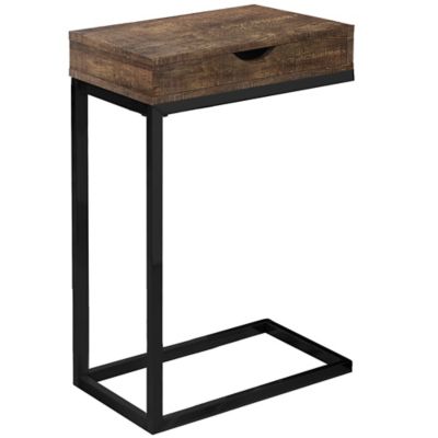 Monarch Specialties C-shaped Accent Side Table with Drawer