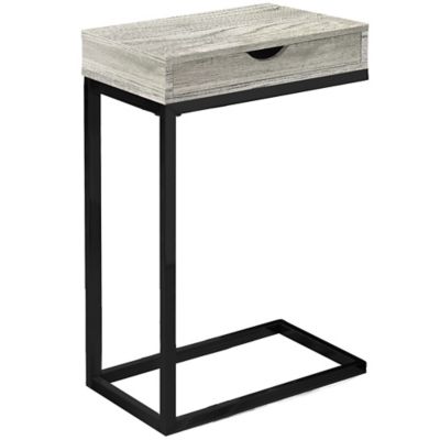 Monarch Specialties C-Shaped Accent Side Table with Drawer