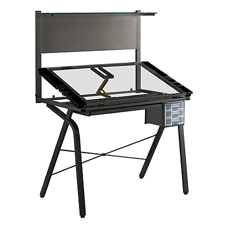Monarch Specialties Glass-Top Adjustable Drafting Table
