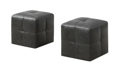 Monarch Specialties Kids' 2 pc. Faux Leather Ottoman Set