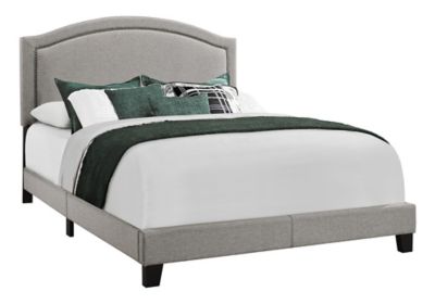 Monarch Specialties Queen Size Bed Frame with Upholstered Headboard, I 5936Q