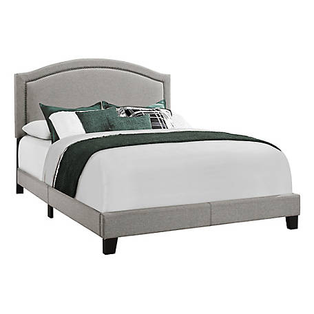 Monarch Specialties Queen Size Bed, Queen Size Bed Frame With Upholstered Headboard