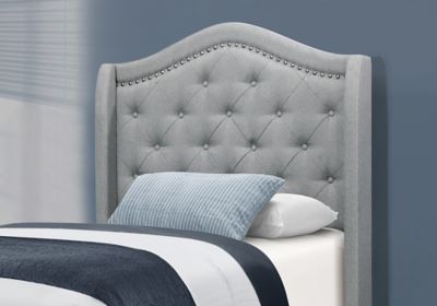 Image showing  Linen Bed Frame with Tufted Wing Back Headboard, Queen