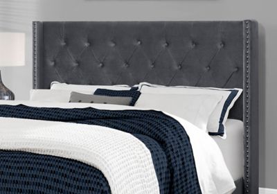 Image showing  Linen Bed Frame with Wing Back Headboard, Queen