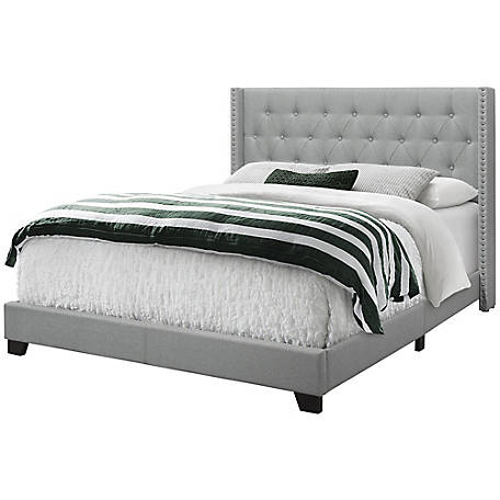 Monarch Specialties Queen Size Linen, Queen Bed With Frame And Mattress