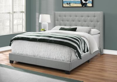 Image showing  Linen Bed Frame with Wing Back Headboard, Queen