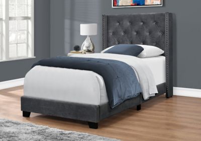 Image showing  Linen Bed Frame with Wing Back Headboard, Twin