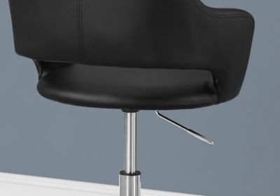 Image showing  Mid-Back Leather/Metal Hydraulic Lift Office Chair