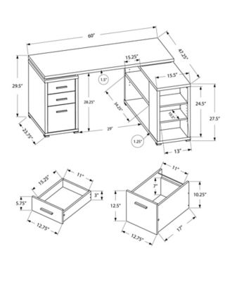 Image showing  Wood Look L-shaped Corner Computer Desk