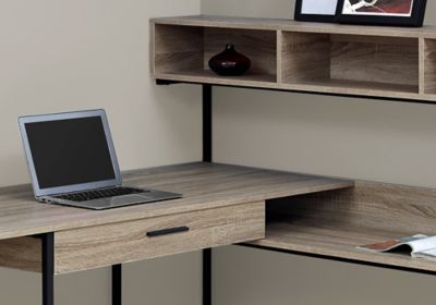Image showing  Computer Desk, 60 in. L, Metal Corner